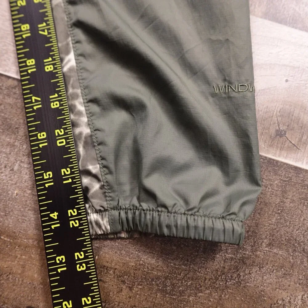 The North Face WindWall Full-Zip Hooded Jacket Men’s Medium Green‎ Gray Abstract
